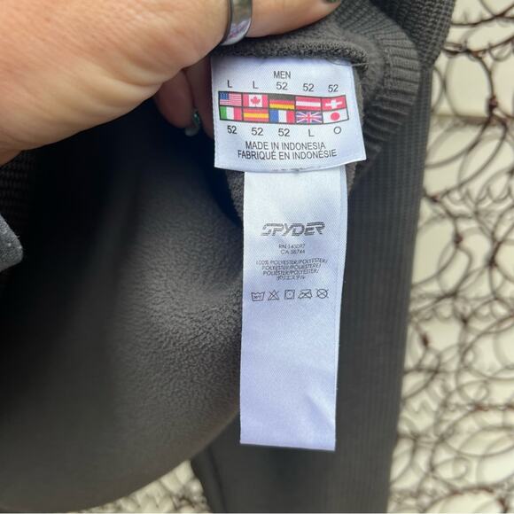 Spyder Nordic Henley Mid-weight Core Sweater Gray Black LARGE - Picture 5 of 7